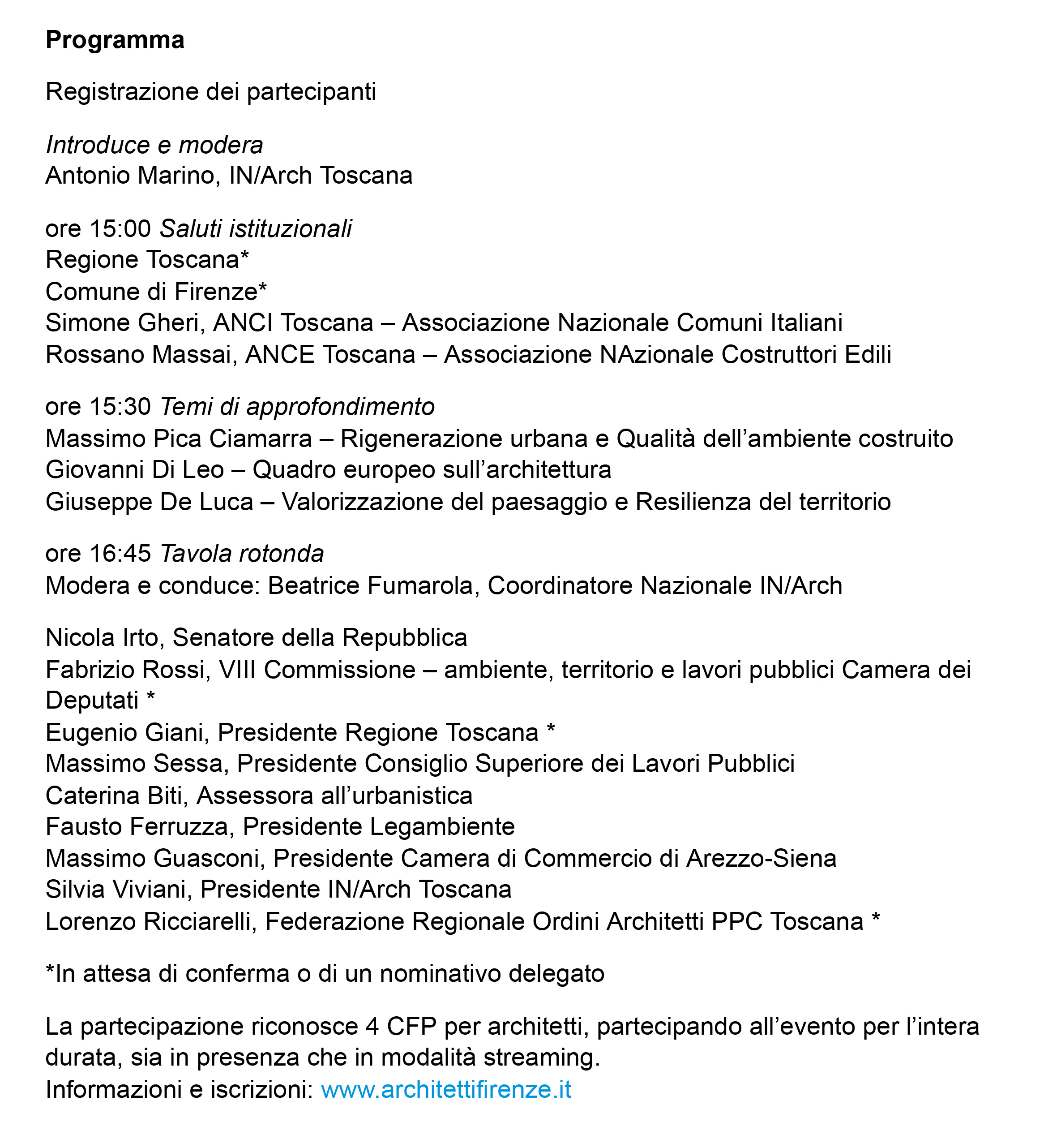 2025 FIRENZE PROGRAMMA